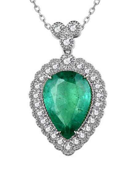 PEAR EMERALD DIAMOND PENDANT (TP2785)