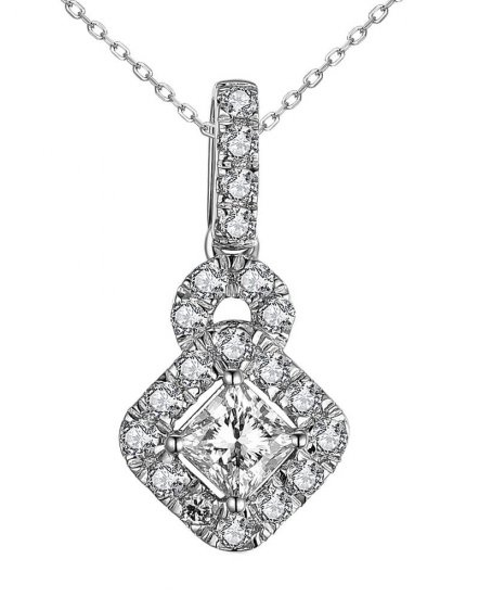 PRINCESS CUT DIAMOND PENDANT (TP2786)