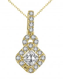 PRINCESS CUT DIAMOND PENDANT (TP2786)