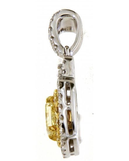 MULTI TONE PRINCESS CUT DIAMOND PENDANT (TP2796)