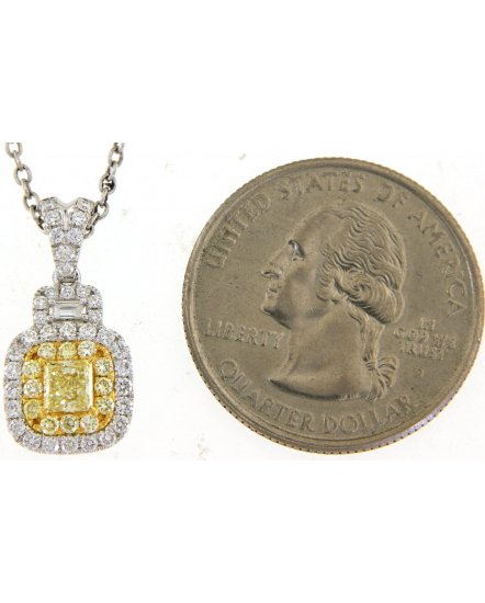 MULTI TONE PRINCESS CUT DIAMOND PENDANT (TP2796)