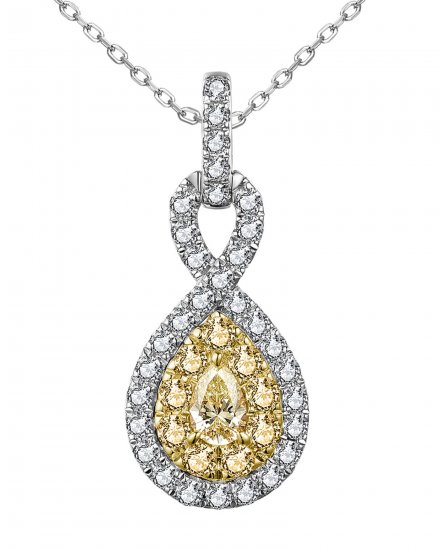MULTI TONE PEAR DIAMOND PENDANT (TP2797)