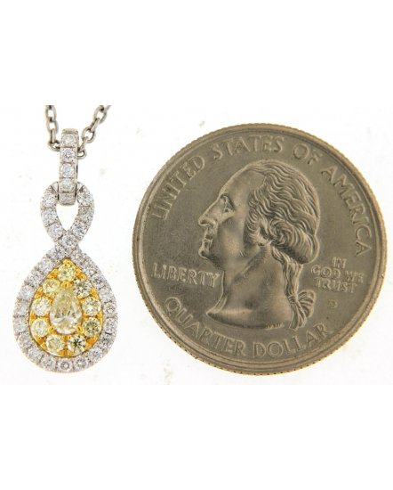 MULTI TONE PEAR DIAMOND PENDANT (TP2797)