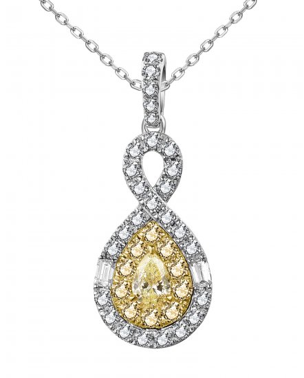 MULTI TONE PEAR DIAMOND PENDANT (TP2800)