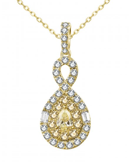 MULTI TONE PEAR DIAMOND PENDANT (TP2800)