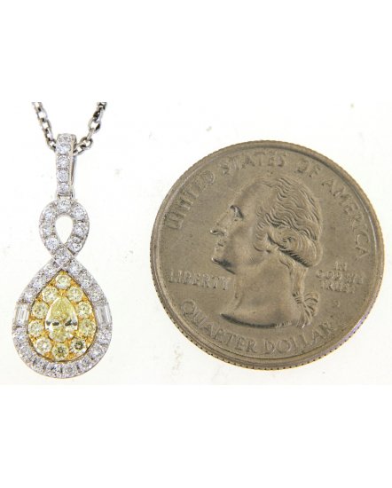 MULTI TONE PEAR DIAMOND PENDANT (TP2800)