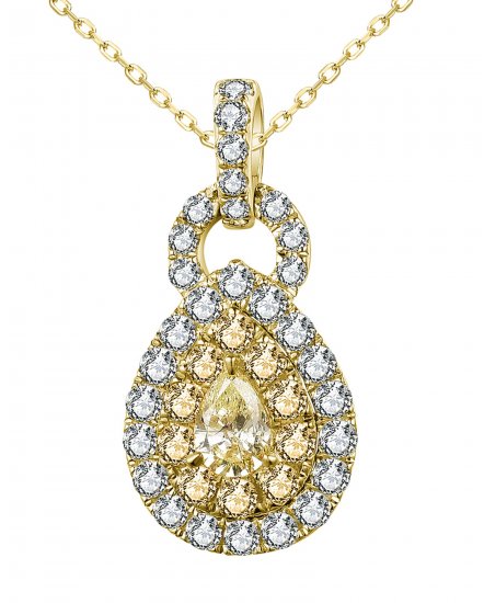 MULTI TONE PEAR DIAMOND PENDANT (TP2802)