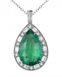 PEAR EMERALD DIAMOND PENDANT (TP2808)