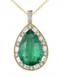 PEAR EMERALD DIAMOND PENDANT (TP2808)