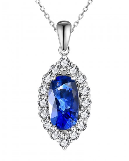 OVAL SAPPHIRE DIAMOND PENDANT (TP2812)
