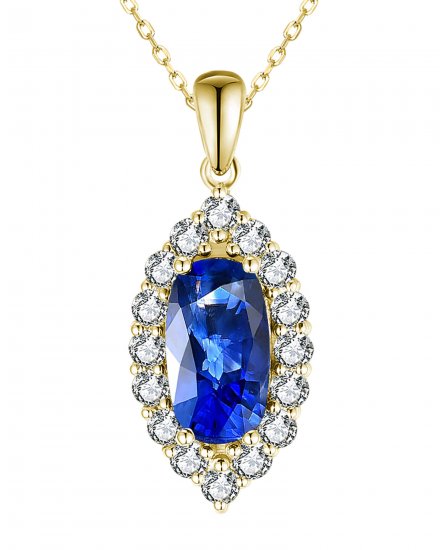 OVAL SAPPHIRE DIAMOND PENDANT (TP2812)