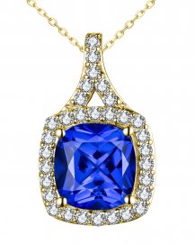 CUSHION SAPPHIRE DIAMOND PENDANT (TP2818)