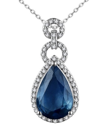 PEAR SAPPHIRE DIAMOND PENDANT (TP2823)