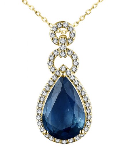 PEAR SAPPHIRE DIAMOND PENDANT (TP2823)