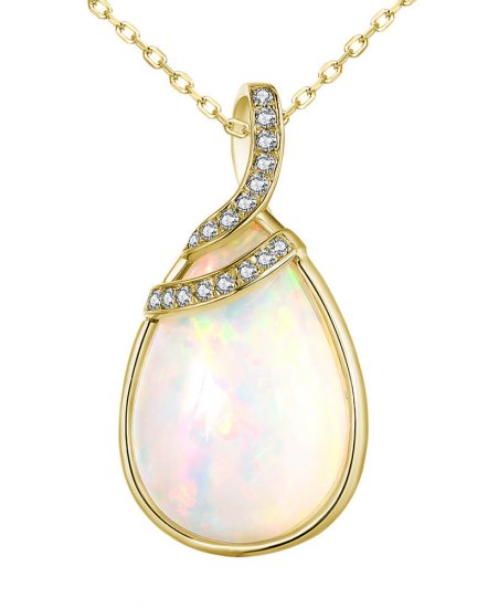 PEAR OPAL DIAMOND PENDANT (TP2840)