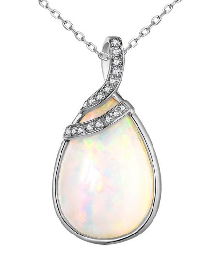 PEAR OPAL DIAMOND PENDANT (TP2840)