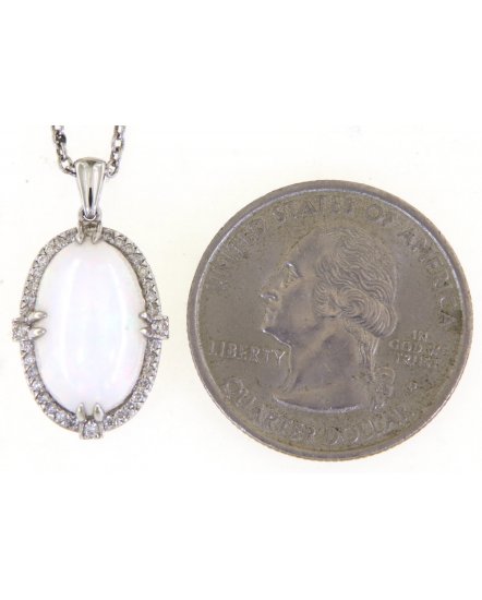 OVAL OPAL DIAMOND PENDANT (TP2847)