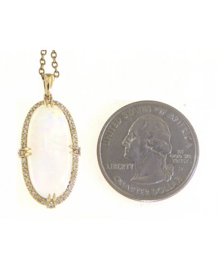 OVAL OPAL DIAMOND PENDANT (TP2847)