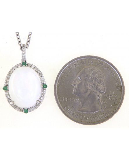 OVAL OPAL DIAMOND PENDANT (TP2852)