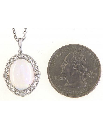 OVAL OPAL DIAMOND PENDANT (TP2854)