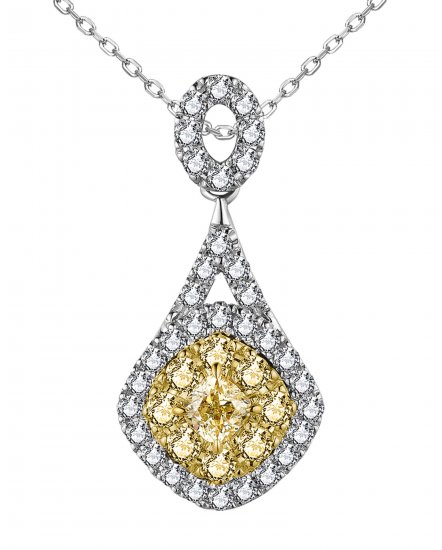 MULTI TONE CUSHION DIAMOND PENDANT (TP2860)