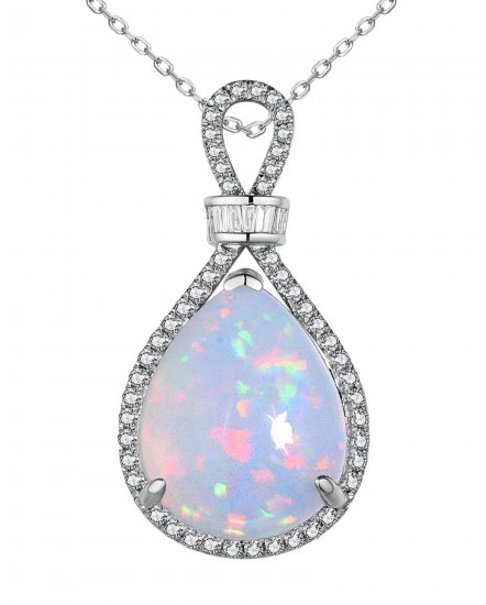PEAR OPAL DIAMOND PENDANT (TP2867)