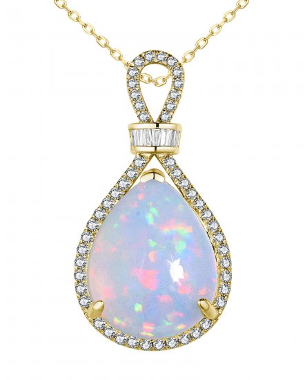 PEAR OPAL DIAMOND PENDANT (TP2867)