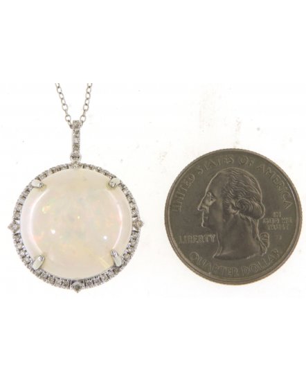 ROUND OPAL DIAMOND PENDANT (TP2878)