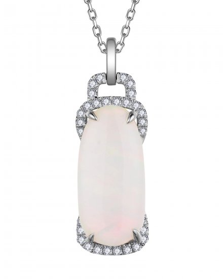 OVAL OPAL DIAMOND PENDANT (TP2882)