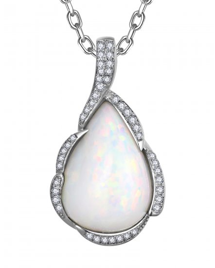 PEAR OPAL DIAMOND PENDANT (TP2883)