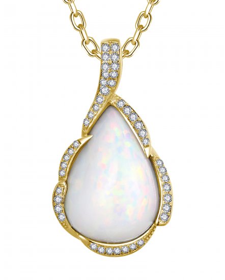 PEAR OPAL DIAMOND PENDANT (TP2883)