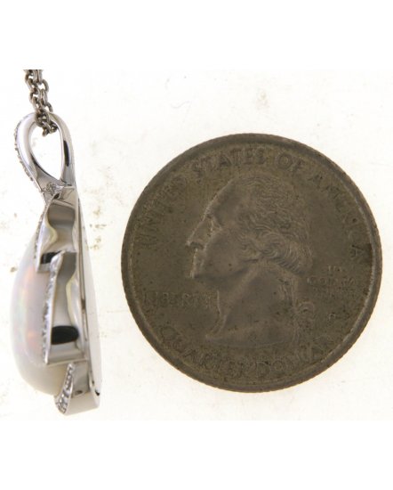 PEAR OPAL DIAMOND PENDANT (TP2883)