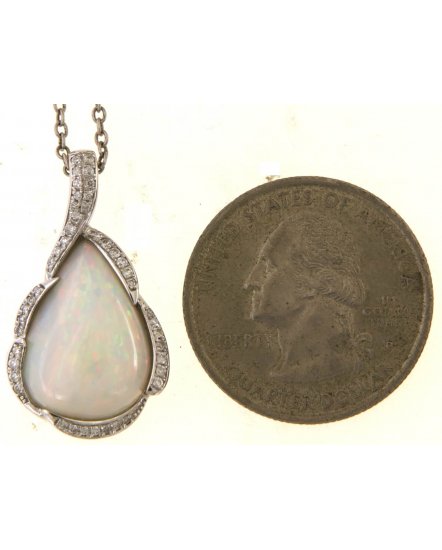 PEAR OPAL DIAMOND PENDANT (TP2883)