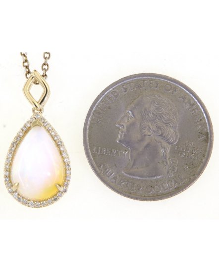 PEAR OPAL DIAMOND PENDANT (TP2888)