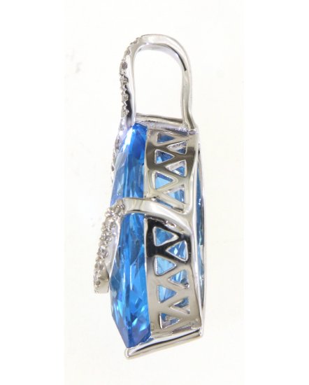 MARQUISE SWISS BLUE TOPAZ DIAMOND PENDANT (TP2892)