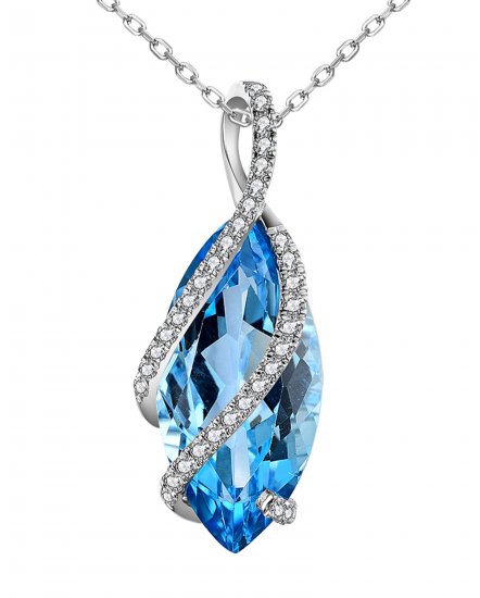 MARQUISE SWISS BLUE TOPAZ DIAMOND PENDANT (TP2893)