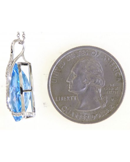 MARQUISE SWISS BLUE TOPAZ DIAMOND PENDANT (TP2893)