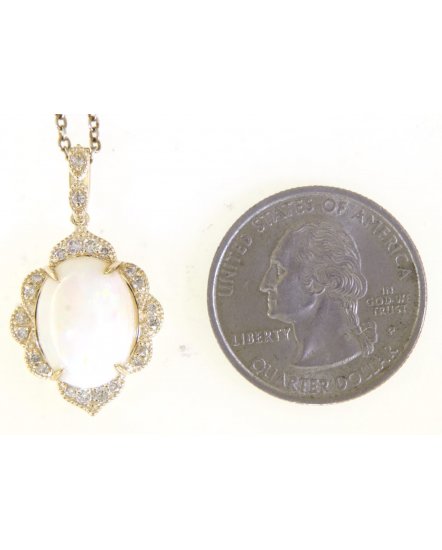 OVAL OPAL DIAMOND PENDANT (TP2899)
