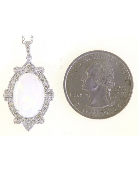OVAL OPAL DIAMOND PENDANT (TP2900)