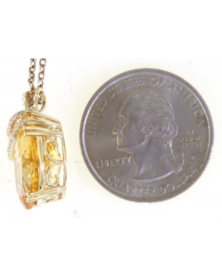 OVAL SHAPE CITRINE DIAMOND PENDANT (TP2903)