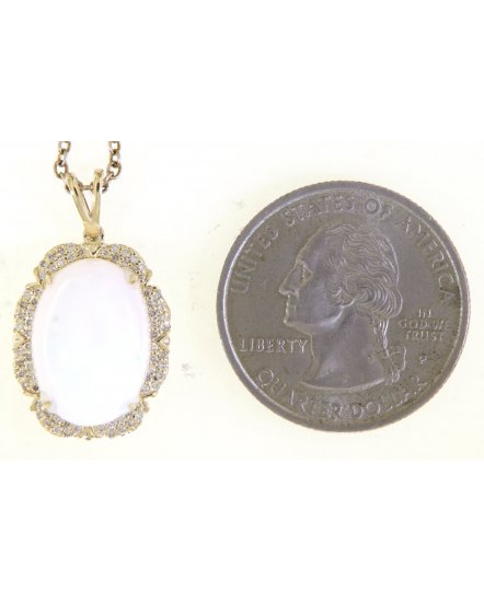 OVAL OPAL DIAMOND PENDANT (TP2906)
