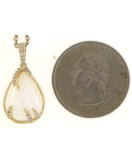 PEAR OPAL DIAMOND PENDANT (TP2909)