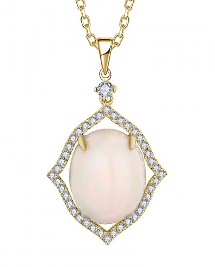 OVAL OPAL DIAMOND PENDANT (TP2911)