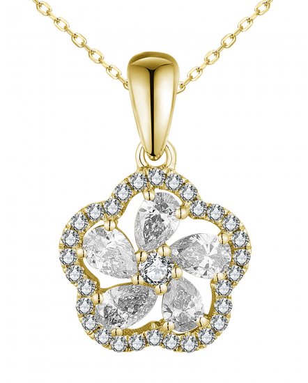FLORAL STYLE PEAR DIAMOND PENDANT (TP2912)