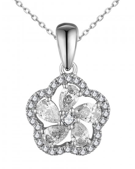 FLORAL STYLE PEAR DIAMOND PENDANT (TP2912)