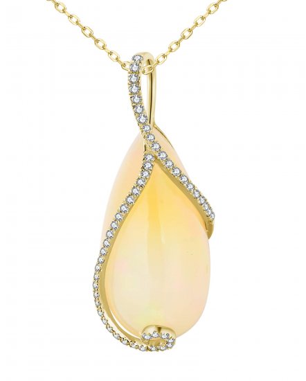 PEAR OPAL DIAMOND PENDANT (TP2920)
