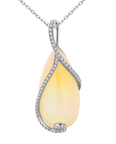PEAR OPAL DIAMOND PENDANT (TP2920)