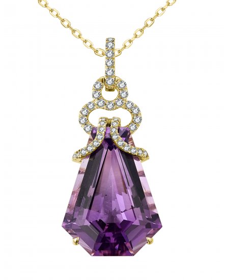 AMETHYST DIAMOND PENDANT (TP2923)