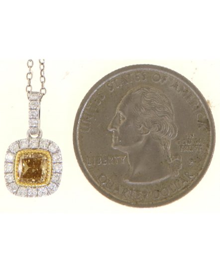 MULTI TONE CUSHION DIAMOND PENDANT (TP2926)