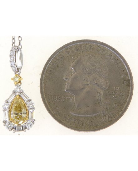 MULTI TONE PEAR DIAMOND PENDANT (TP2927)
